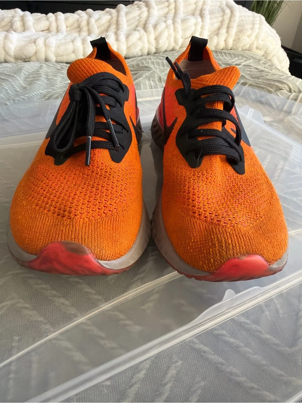 Nike Kids Orange Sneakers with Black Accents